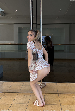 Luna Toying In Public Restroom