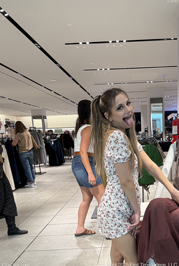 Luna Toying In Public Restroom