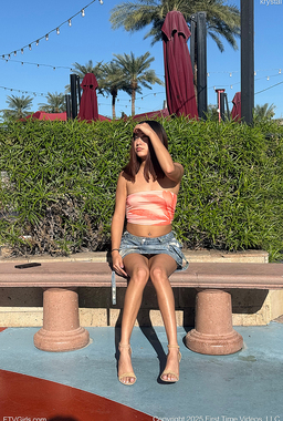 Cute Krystal Upskirts Her Little Pussy