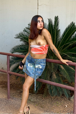 Cute Krystal Upskirts Her Little Pussy