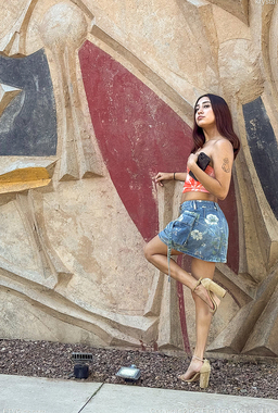 Cute Krystal Upskirts Her Little Pussy