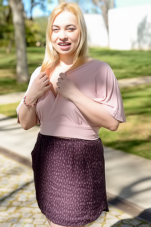 Olga Shows Her Boobs Outdoors