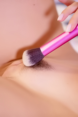 Stacy Cruz Eases A Finger Between Her Plump Pussy Lips To Explore Her Inner Wetness