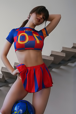 Tamila - Busty Babe Strips Supergirl Cosplay Nude