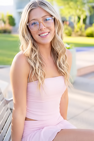Gorgeous Blond Teen Lilly Rubbing Pussy